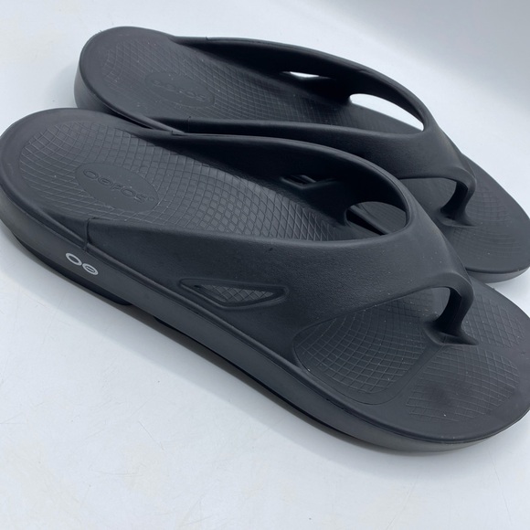OOFOS Ooriginal Sandals Black Flip Flops, Men's Size 14 Thong Orthopedic - Picture 2 of 7